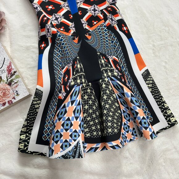 CLOVER CANYON Draped printed stretch fishtail midi skirt Unlined SIZE S - Picture 3 of 6